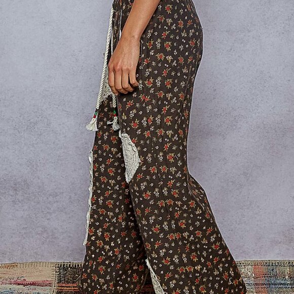 The Brooke POL french terry with varied lace, woven patches accented drawstring - Picture 4 of 4